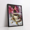 Still Life with Coffee and Lilies (Single Panel) Digital Painting Wall Art