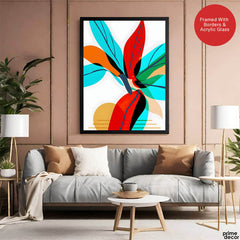 Colorful Abstract Floral Art Over White Background | Abstract Floral Artwork #00242 - Prime Décor