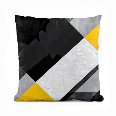 Symmetry Series - Black & Yellow (Set of 5) | Abstract Cushion #266 - Prime Décor