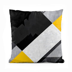Symmetry Series - Black & Yellow (Set of 5) | Abstract Cushion #266 - Prime Décor