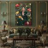 Woman with Exotic Birds & Gucci Suit (Single Panel) Digital Painting Wall Art