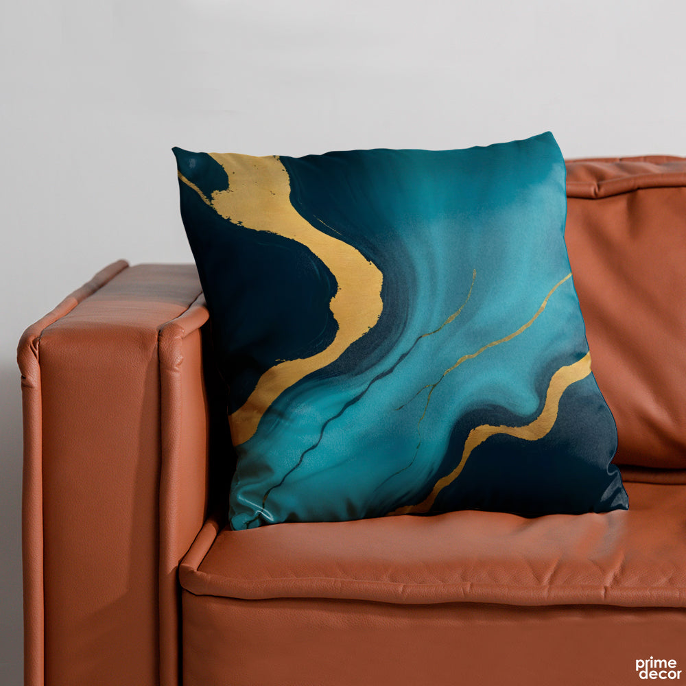 Mystic Marble Series - Sea Blue | Abstract Cushion #247 - Prime Décor