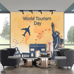 World Tourism Day Abstract Design | Travel Wallpaper Mural
