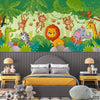 Cute Jungle Animals Nursery Illustration | Kids Wallpaper Mural