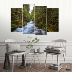 River Flowing Photography  (4 Panel) | Nature Wall Art - Prime Décor