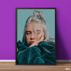 Billie Eilish in Sky Blue Background | Music Wall Art - Prime Décor