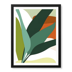 Green Shades Floral Art Over White Background | Abstract Floral Artwork #00250 - Prime Décor