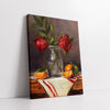 Classic Roses & Citrus Still Life Knife Work Style (Single Panel) Digital Painting Wall Art