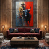 The Golden Cowboy and His Bull (Single Panel) Digital Painting Wall Art