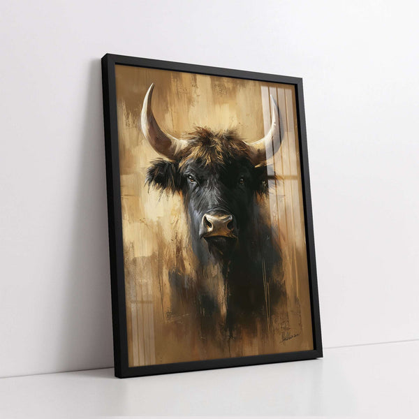 The Mighty Bull Digital Painting (Single Panel) Animal Wall Art