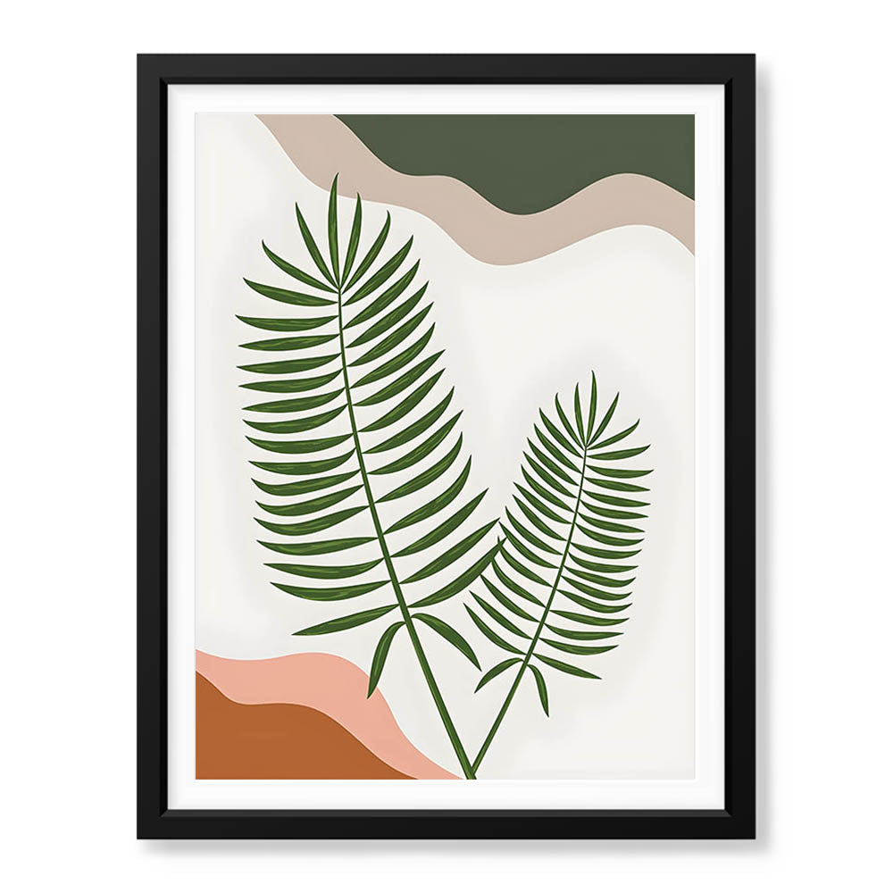 Green Tropical Leaves Over White Background | Abstract Floral Artwork #00252 - Prime Décor