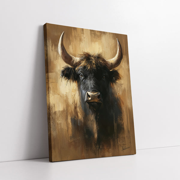 The Mighty Bull Digital Painting (Single Panel) Animal Wall Art