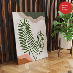 Green Tropical Leaves Over White Background | Abstract Floral Artwork #00252 - Prime Décor