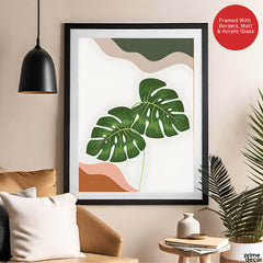 Green Tropical Leaves Over White Background | Abstract Floral Artwork #00253 - Prime Décor