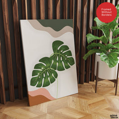 Green Tropical Leaves Over White Background | Abstract Floral Artwork #00253 - Prime Décor