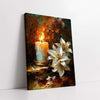 White Lilies and a Burning Candle Still Life (Single Panel) Digital Painting Wall Art