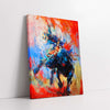 Rodeo Rider on a Galloping Bull Digital Painting (Single Panel) Abstract Wall Art