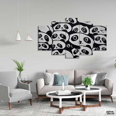 Pandas Graffiti Art (5 Panel) Graffiti Wall Art - Prime Décor
