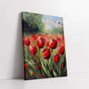 Textured Red Tulips In A Poppy Field (Single Panel) Digital Painting Wall Art
