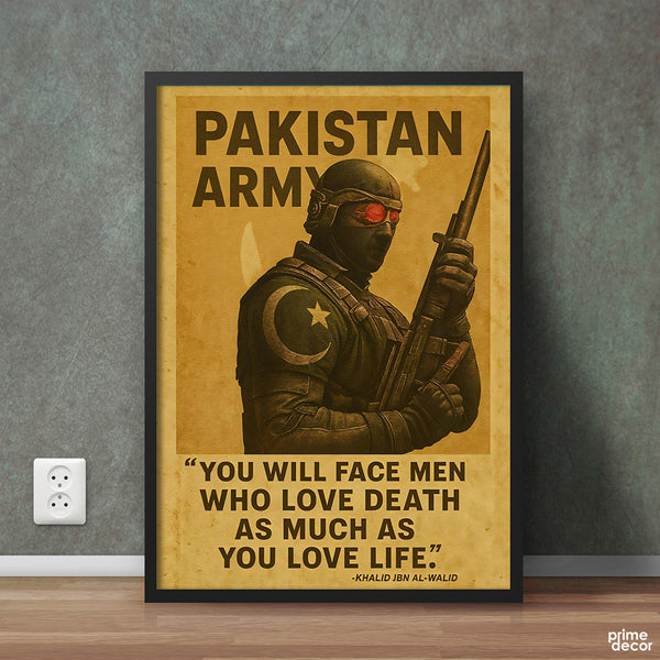 Hazrat Khalid Ibn Al-Walid Quote 2025 Pakistan Army | Army Poster Wall Art