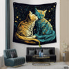 Beautiful Cats Artwork Over Abstract Background | Animal Tapestry