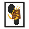 Black & Gold Tropical Leaves Over White Background | Abstract Floral Artwork #00260