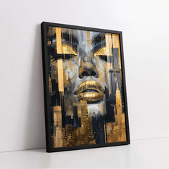A Woman of the Golden City Digital Painting (Single Panel) Abstract Wall Art