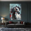 Majestic White Horse with Red Bridle (Single Panel) Digital Painting Wall Art