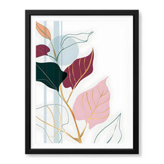 Colorful Abstract Tropical Leaves Over White Background | Abstract Floral Artwork #00262 - Prime Décor
