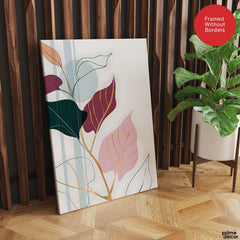 Colorful Abstract Tropical Leaves Over White Background | Abstract Floral Artwork #00262 - Prime Décor