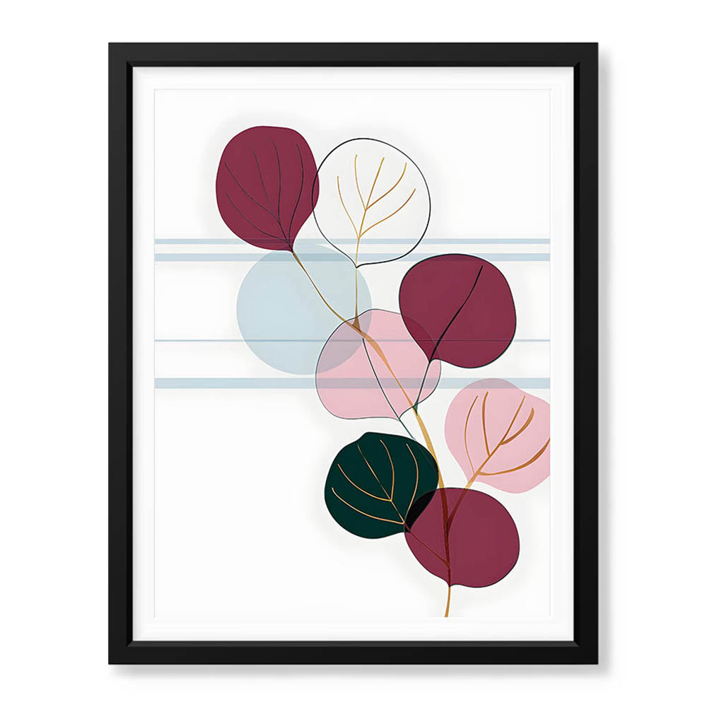 Colorful Abstract Tropical Leaves Over White Background | Abstract Floral Artwork #00263 - Prime Décor