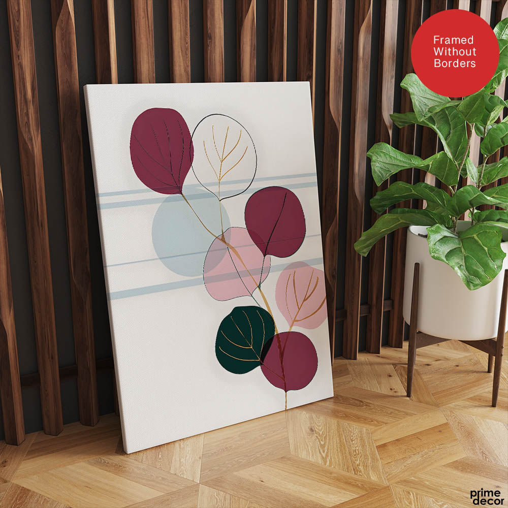 Colorful Abstract Tropical Leaves Over White Background | Abstract Floral Artwork #00263 - Prime Décor
