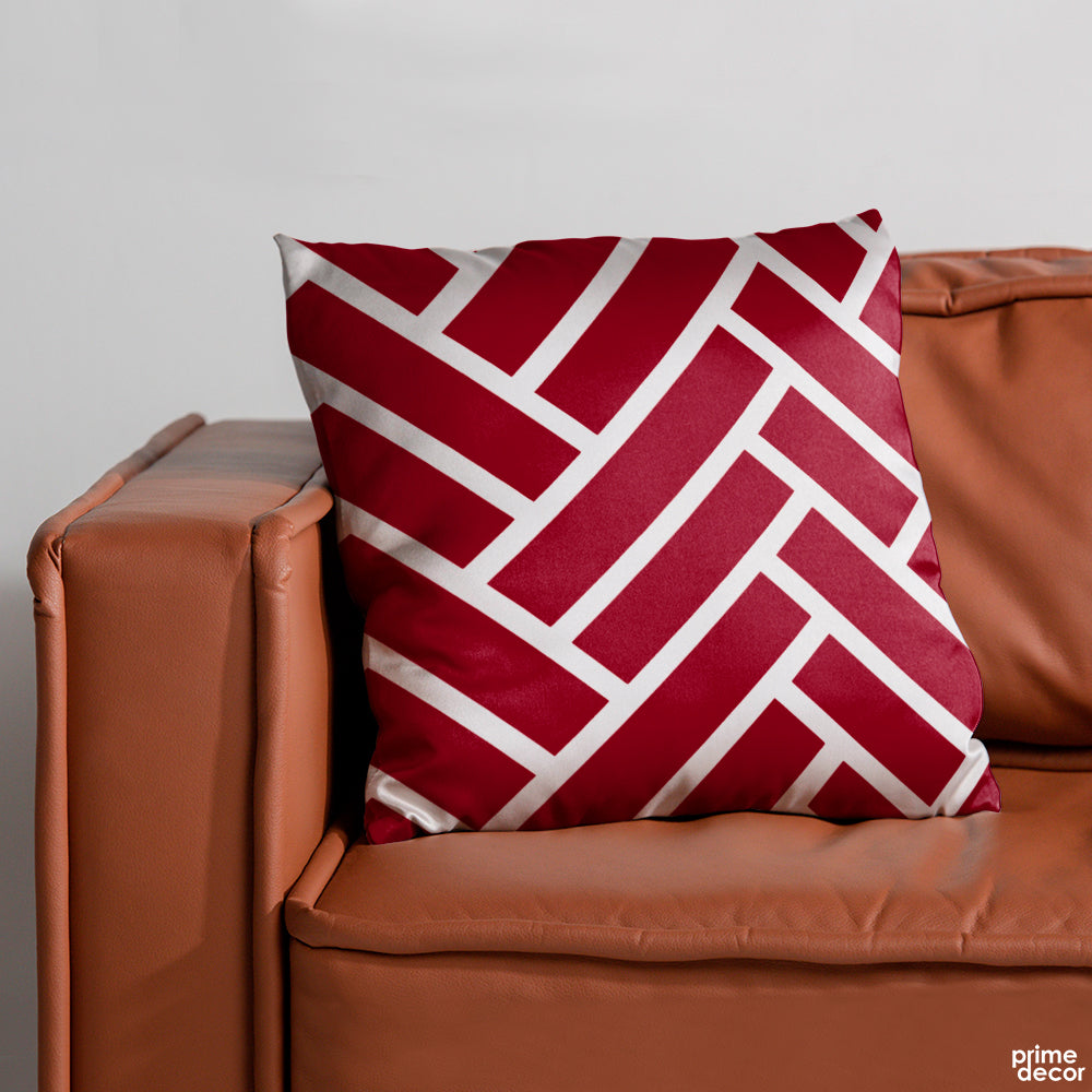 Symmetry Series - Red | Abstract Cushion #264 - Prime Décor
