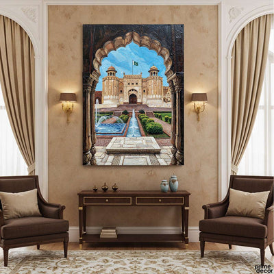 The Mighty Fort of Lahore Knife Work (Single Panel) Digital Painting Wall Art