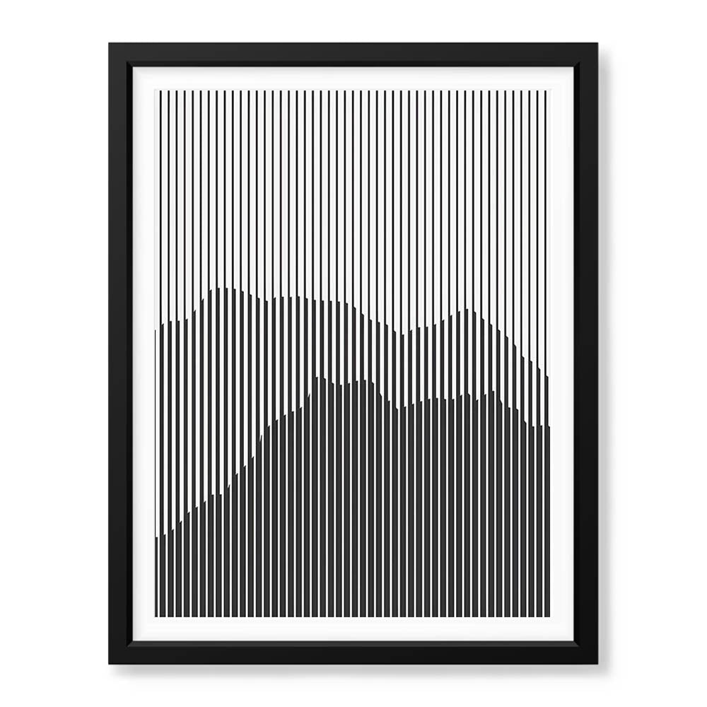 Blue & White Linear Design Over White Background | Abstract Office Artwork #00269 - Prime Décor