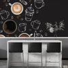 Abstract Black & White Coffee Artwork | Cafe Wallpaper Mural