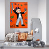 Hermes Monopoly Holding Up Colorful Cash (Single Panel) Fashion Wall Art