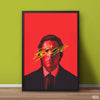 American Psycho Red Yellow Duotone | Movie Wall Art