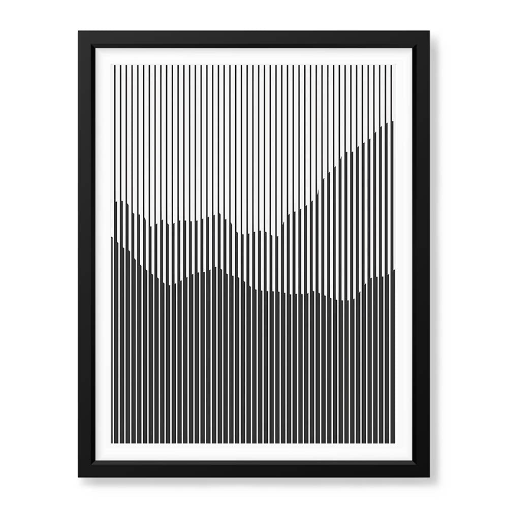 Blue & White Linear Design Over White Background | Abstract Office Artwork #00270 - Prime Décor