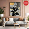 Black & Gold Abstract Tropical Design | Abstract Floral Artwork #00274