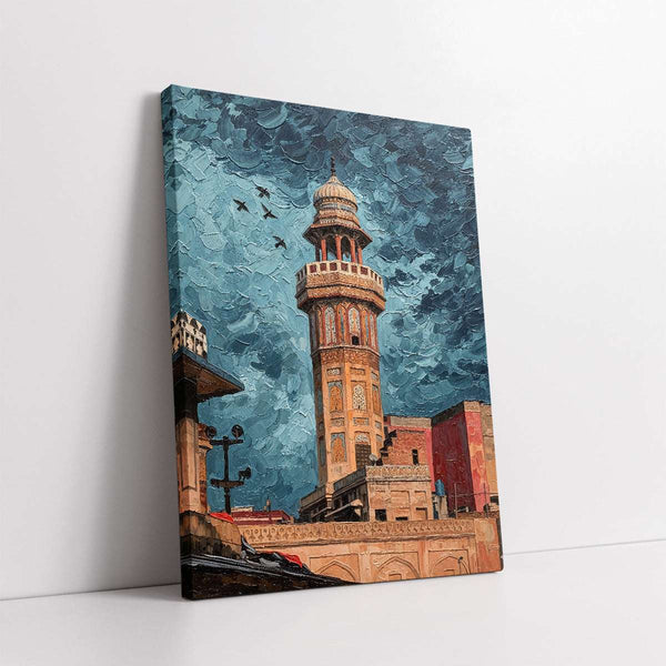 The Minaret Against a Cloudy Sky Digital Painting (Single Panel) Islamic Wall Art