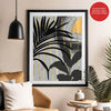 Black & Gold Abstract Tropical Design | Abstract Floral Artwork #00276