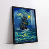 Sailing Ship on a Starry Night Style Ocean (Single Panel) Digital Painting Wall Art