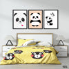 Three Cute Lil Pandas Vector (3 Panel) Kids Wall Art