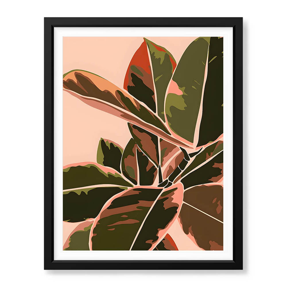 Colorful Abstract Tropical Leaves Over Beige Background | Abstract Floral Artwork #00278 - Prime Décor