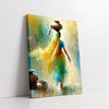 Rural Woman Carrying Water Pot (Single Panel) Digital Painting Wall Art
