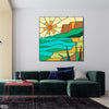 Sunset Stained Glass Style Artwork (Single Panel) Digital Wall Art