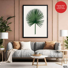Dark Green Tropical Leaves Floral Design | Abstract Floral Artwork #0027 - Prime Décor