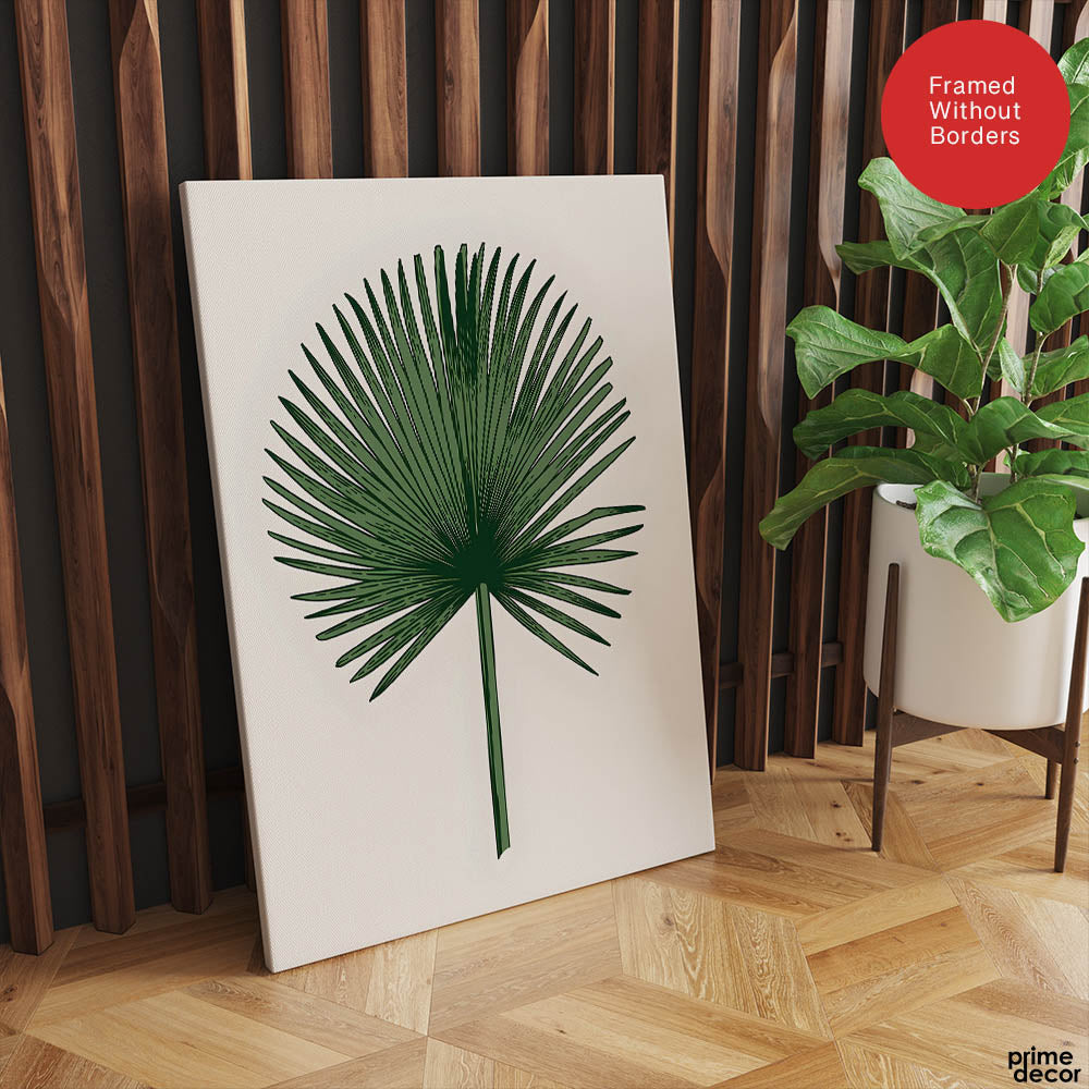 Dark Green Tropical Leaves Floral Design | Abstract Floral Artwork #0027 - Prime Décor