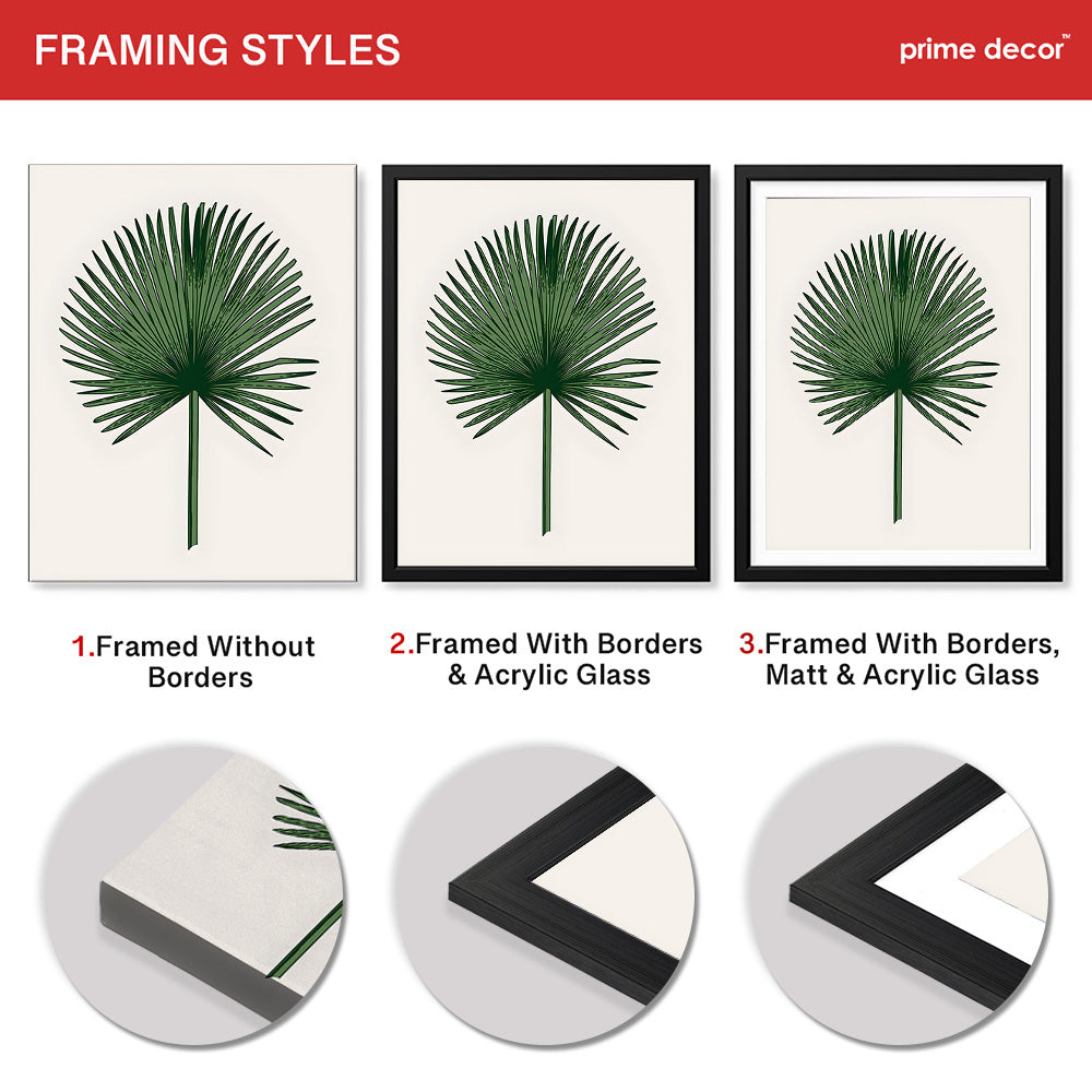 Dark Green Tropical Leaves Floral Design | Abstract Floral Artwork #0027 - Prime Décor